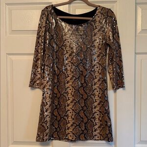 Sequin Snake Print Dress